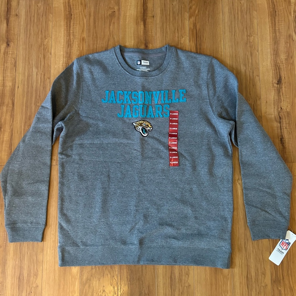 Team Apparel Gray Jacksonville Jaguars Crewneck Sweater